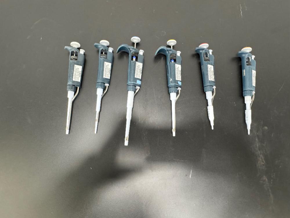 Image of Gilson Pipetman Single Channel Pipettes - Quantity 6